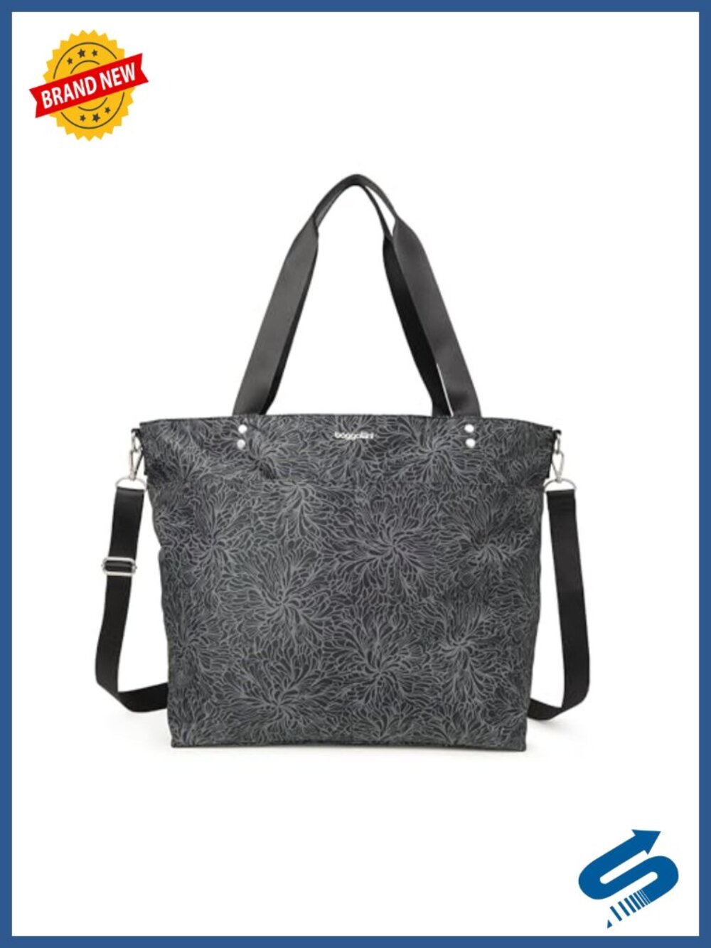 Large Nylon Tote Weekender Travel Beach Bag with Luggage Sleeve